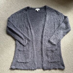 Cozy Gray Open-Front Sweater
